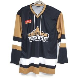 San Antonio Missions Jersey Mens 2XL Black Gold MILB Baseball Hockey Style 25